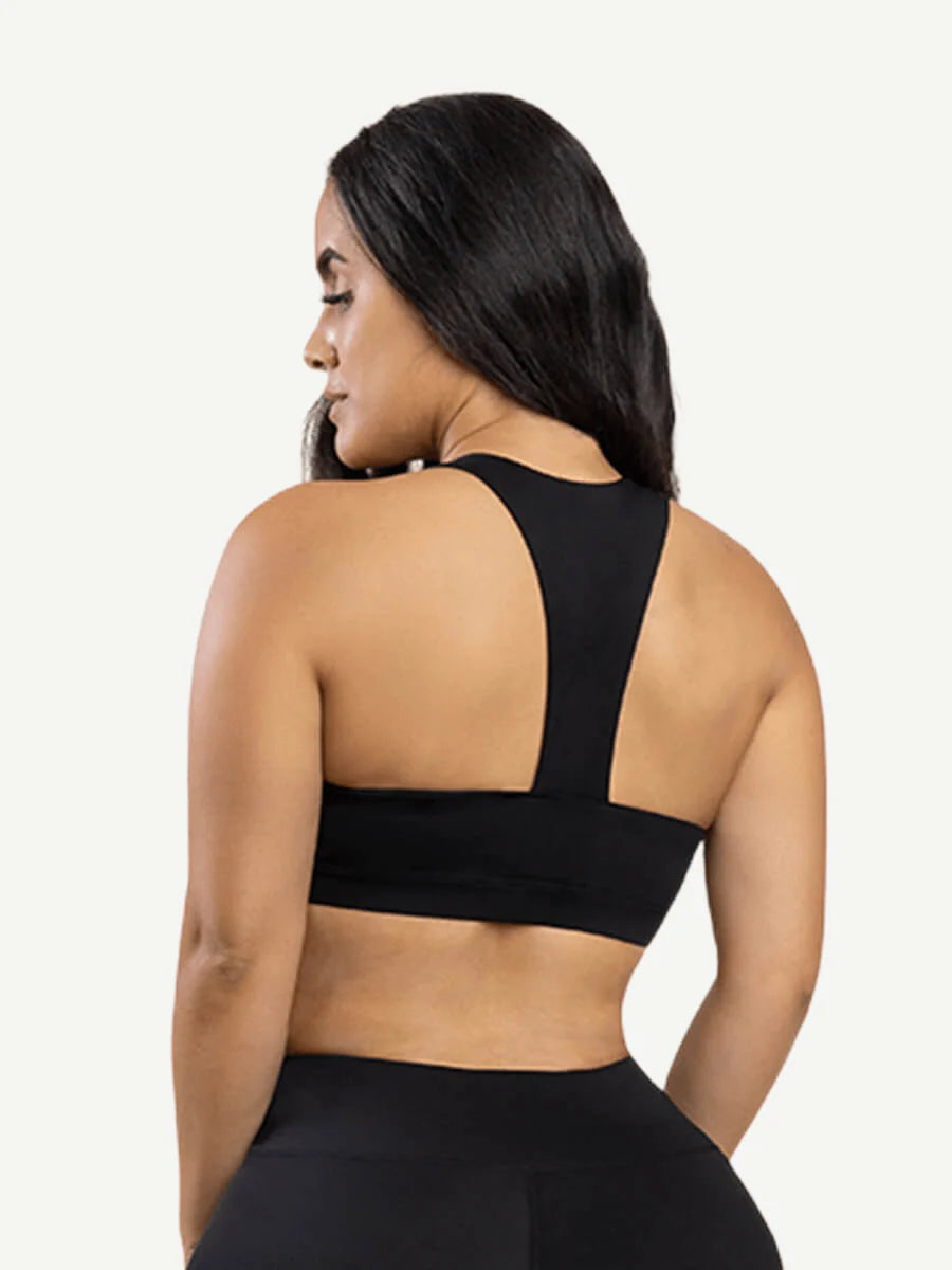 Cut-Out High Neck Sports Bra
