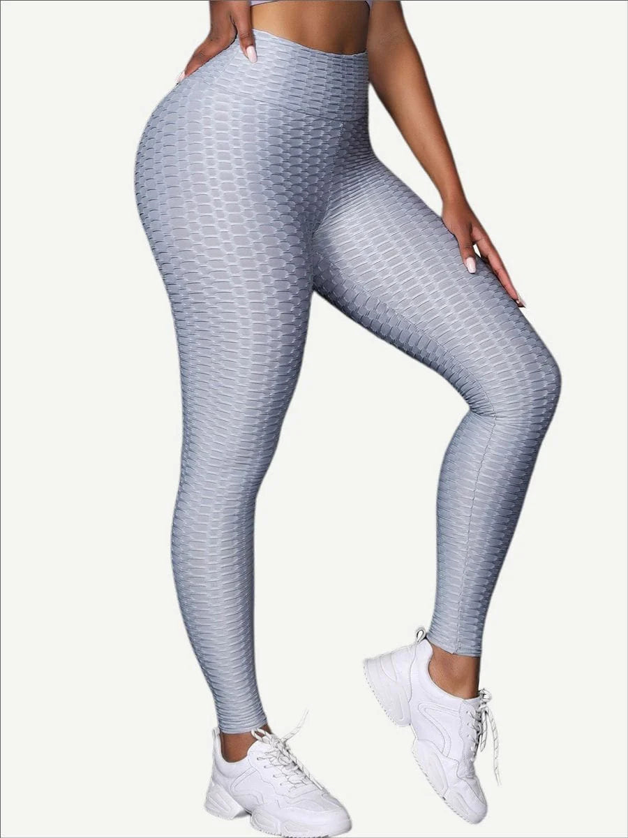 High-Waist Solid Yoga Leggings – Butt Lift & Breathable Comfort