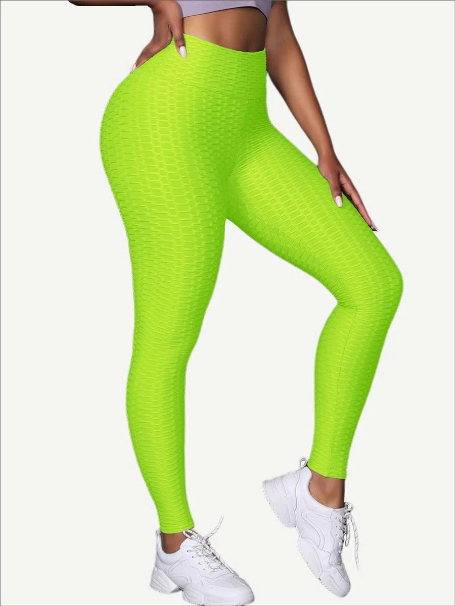 High-Waist Solid Yoga Leggings – Butt Lift & Breathable Comfort