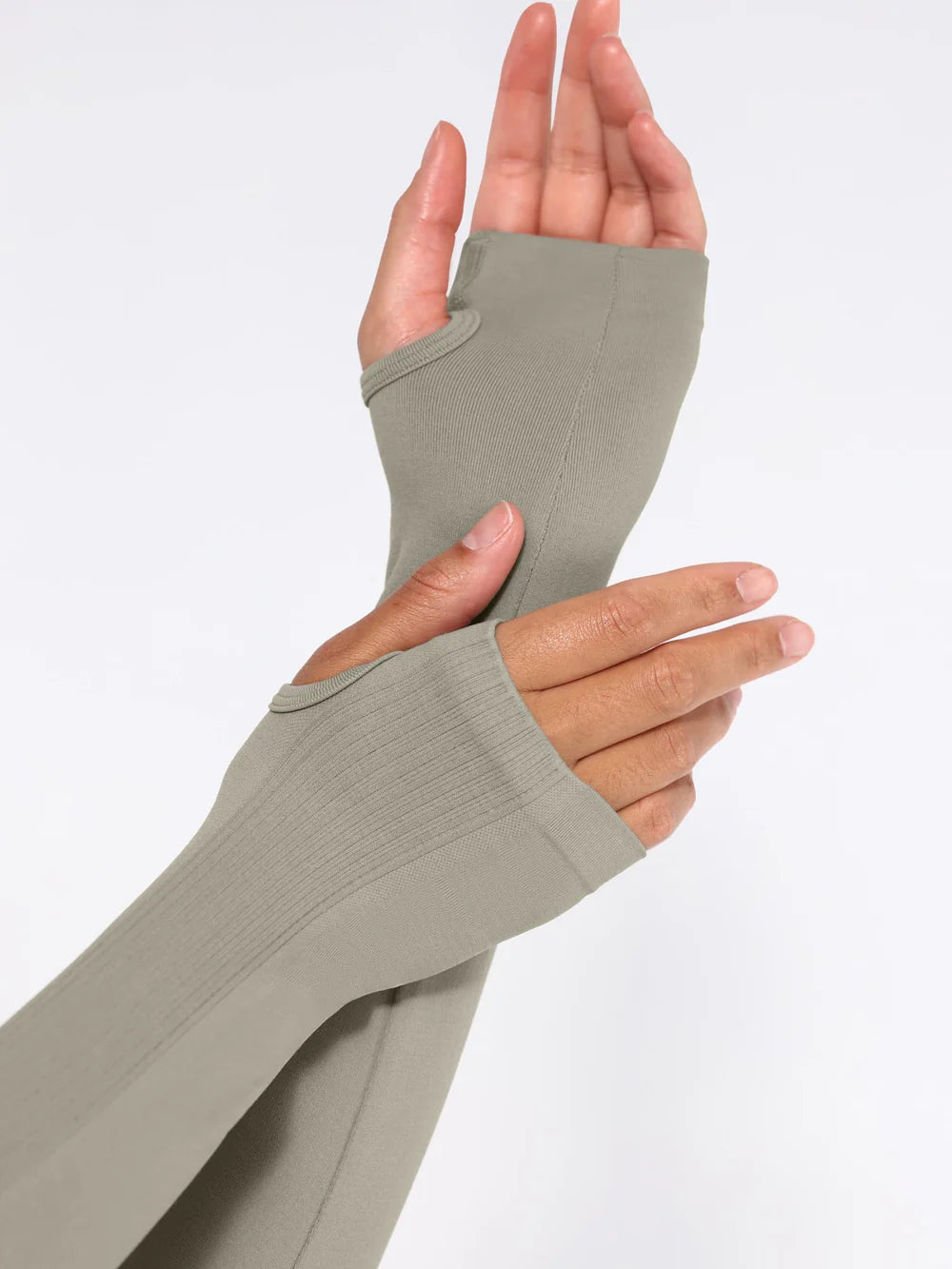 Full Zipper Running Top with Thumb Holes + Bust Support Racerback Sports Bra + Seamless High-Waist Leg Shaping Slimming Leggings