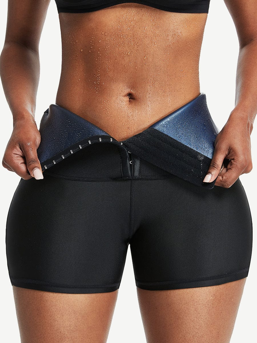Neoprene Body-Sculpt Shorts with Hook & Eye Closure – Sweat-Boost & Cellulite Smoothing