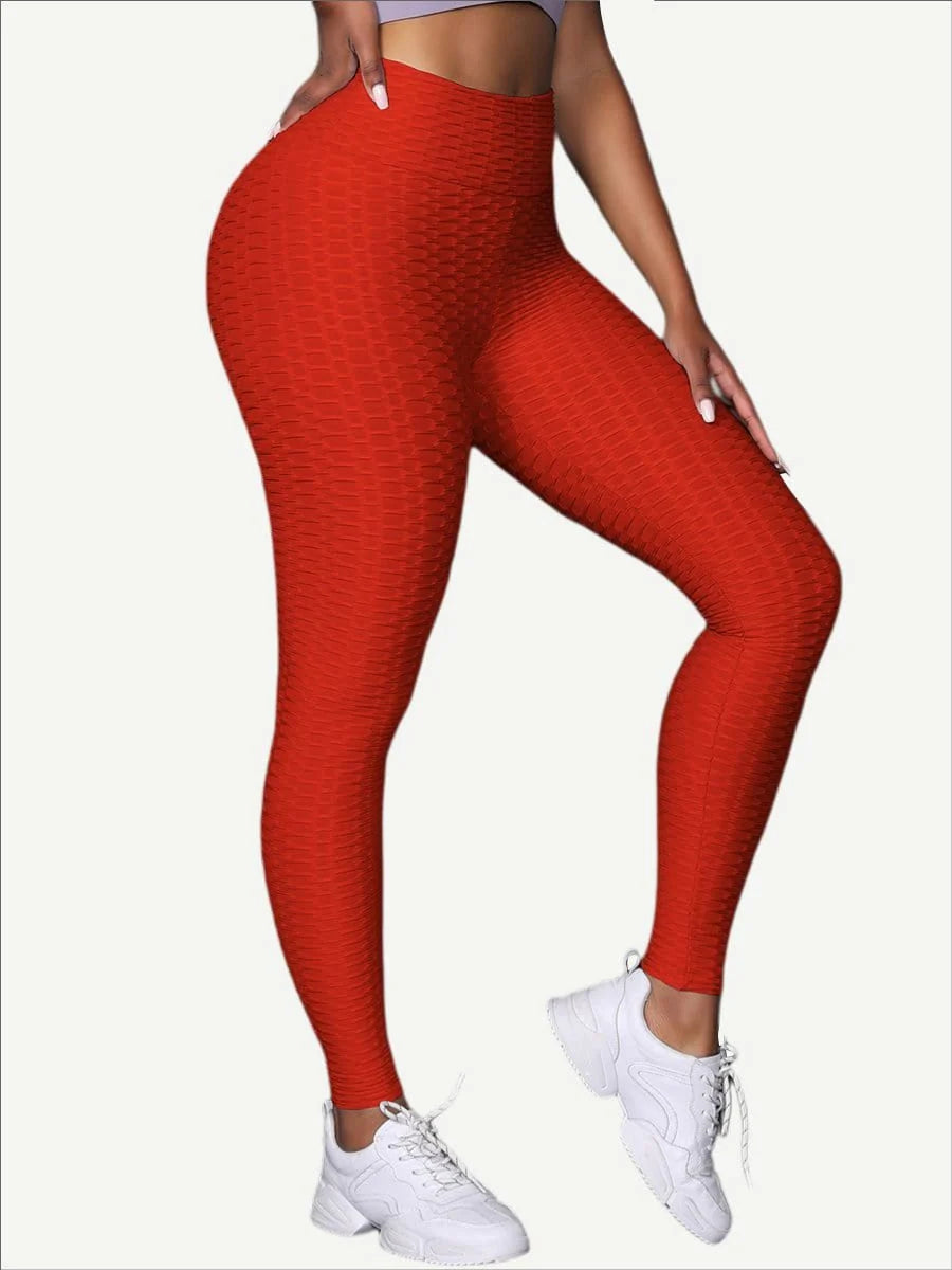 High-Waist Solid Yoga Leggings – Butt Lift & Breathable Comfort