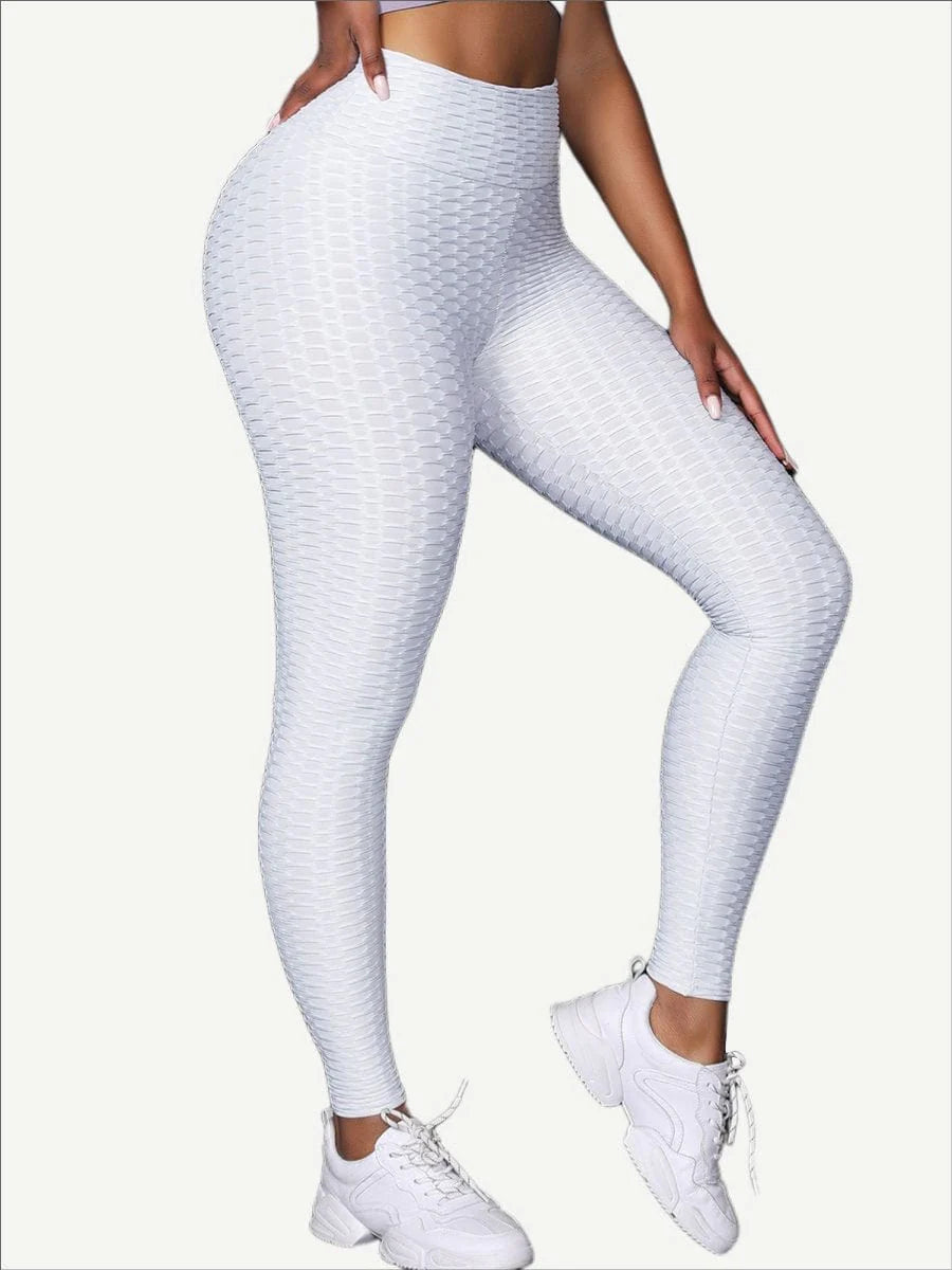High-Waist Solid Yoga Leggings – Butt Lift & Breathable Comfort